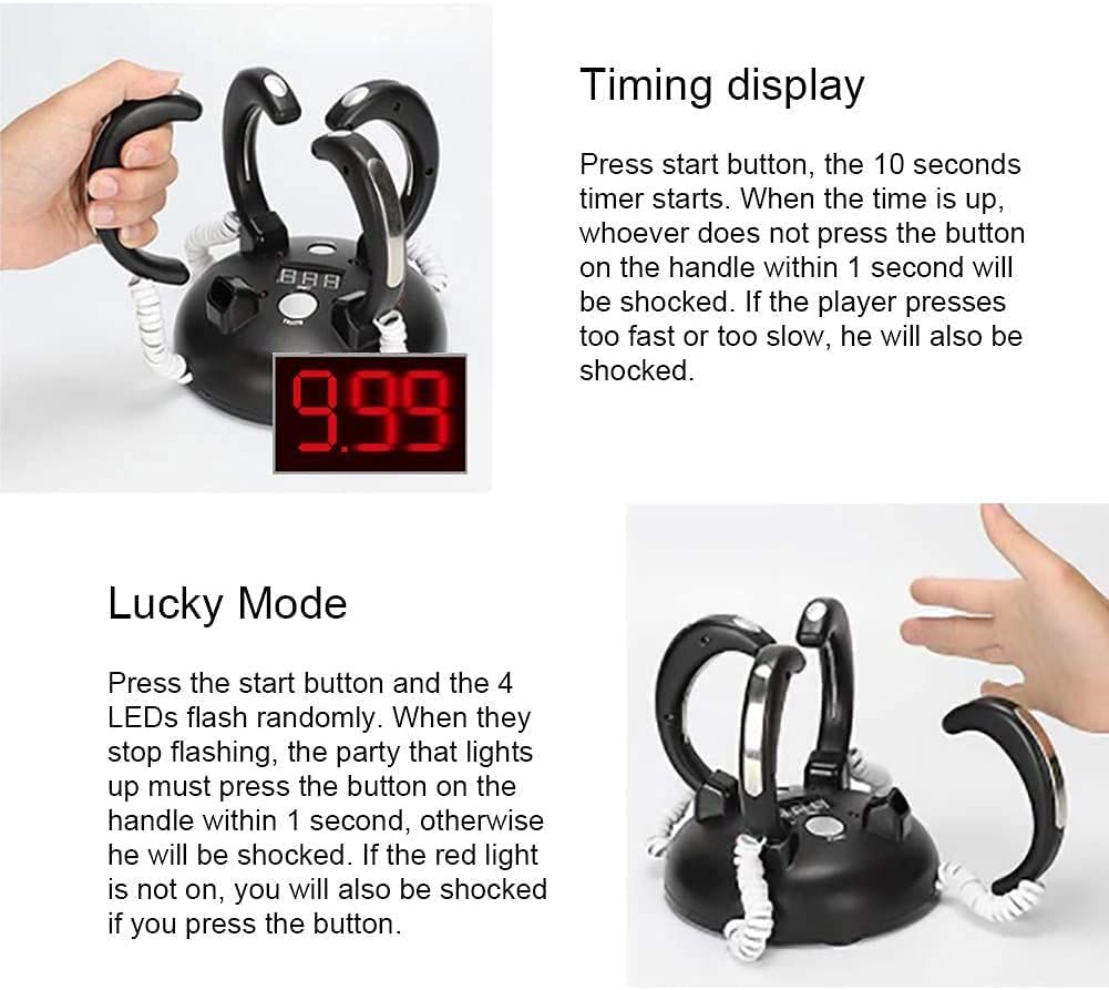 Electric Shocking Lie Detector, Electric Shock Reaction Toy Shock Game Console Funny Shot Roulette Game Lie Detector for Games