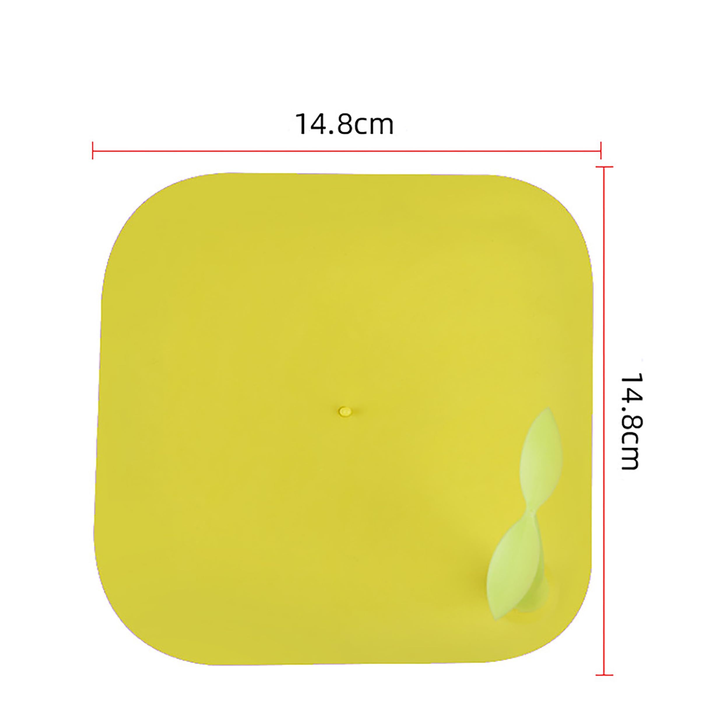2 Pieces Sewer Anti-Odor Mat Deodorizing Drain Plugs for Kitchen,Drain Cover for Bathroom and Laundry Room (5x5 Inch)，Yellow