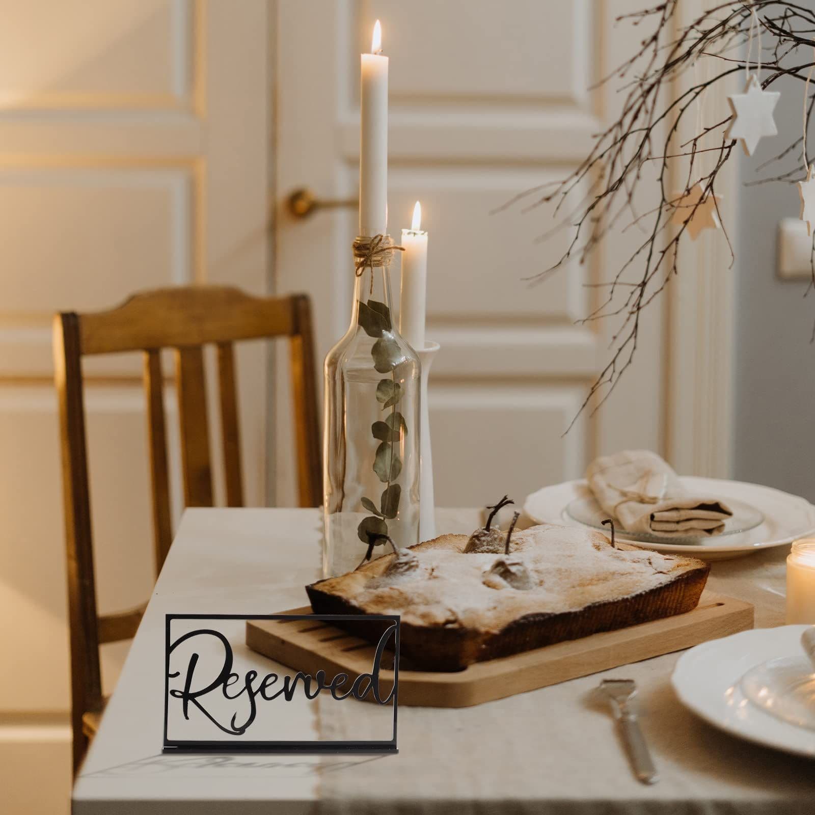 6 Piece Acrylic Reserved Signs for Wedding Party Table Seating 17 x 10 cm Clear