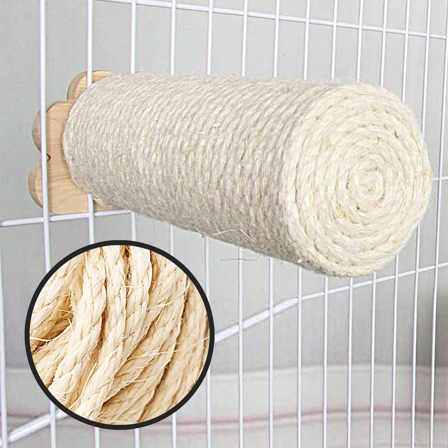 1/4 inch 6mm Cats Sisal Rope 65.6 Feet(20M) Cat Scratching Post Replacement Hemp Rope for String Kittens Shelves Furniture Toys