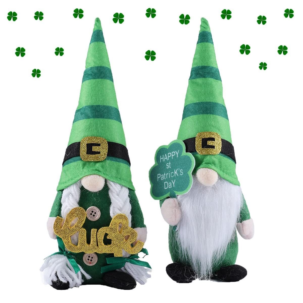 St Patricks Day Gnomes Plush Cute Mr and Mrs Scandinavian Tomte Doll St Patricks Day Gifts for St Patricks Day Decor