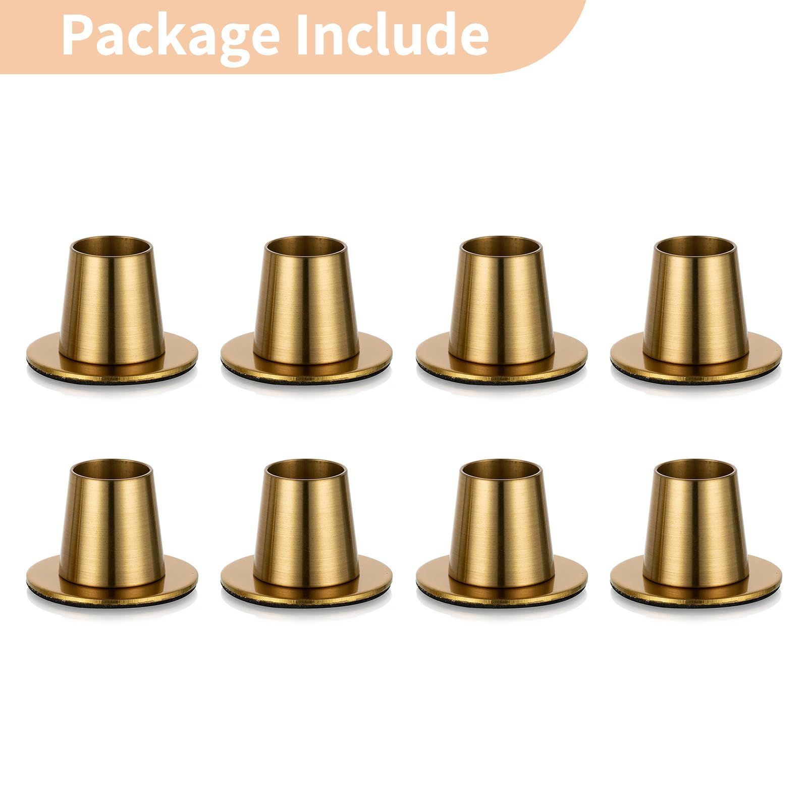 Taper Candle Holders Gold: 8 Set of Brass Candlestick Tapered Holder Bulk Vintage Candles Stick Tapers Holder Short Iron Candle