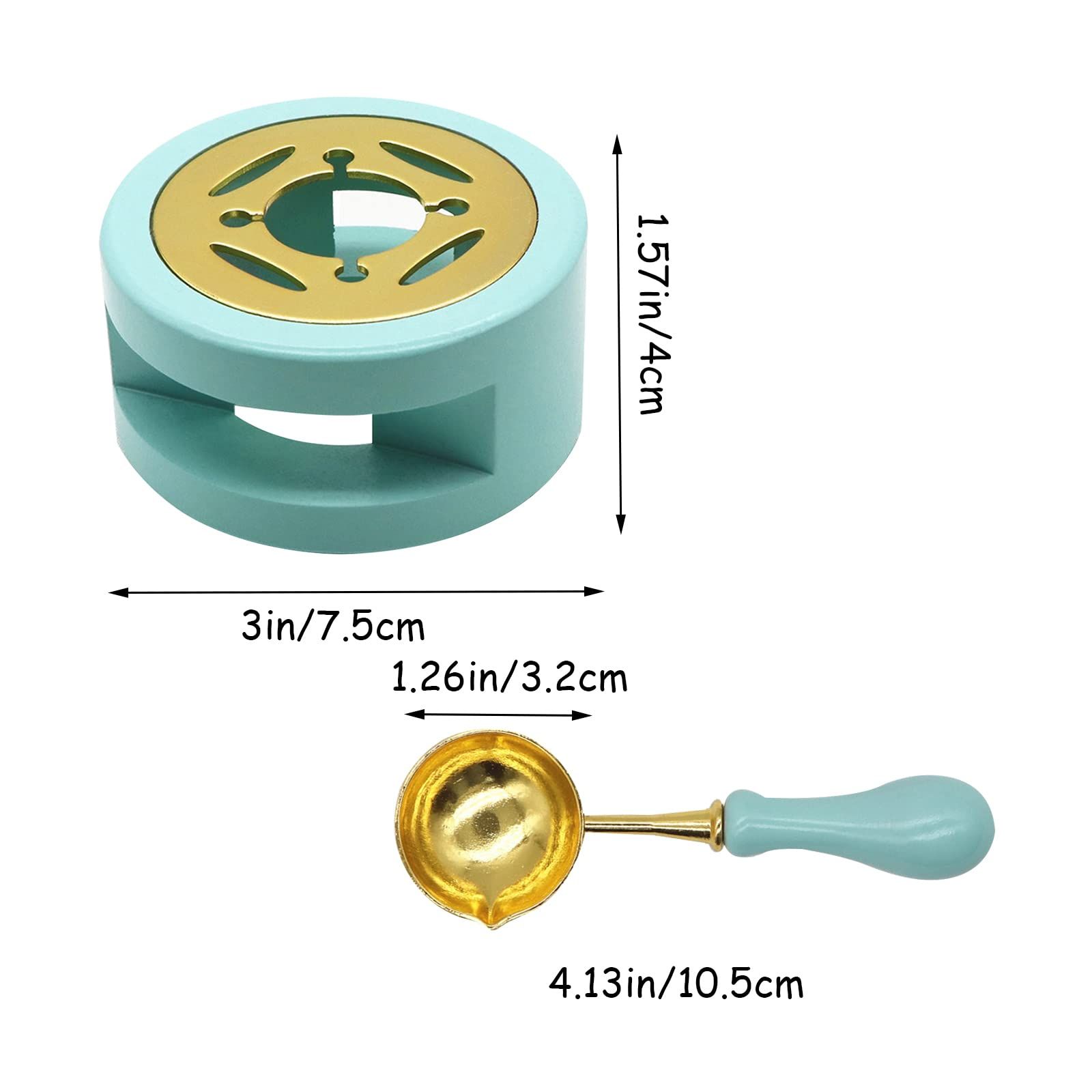 Wax Seal Kit Wax Seal Warmer Wax Seal Stamp Kit Wax Seal Furnace with Melting Spoon for Melting Wax Seal Sticks (Mint Green)