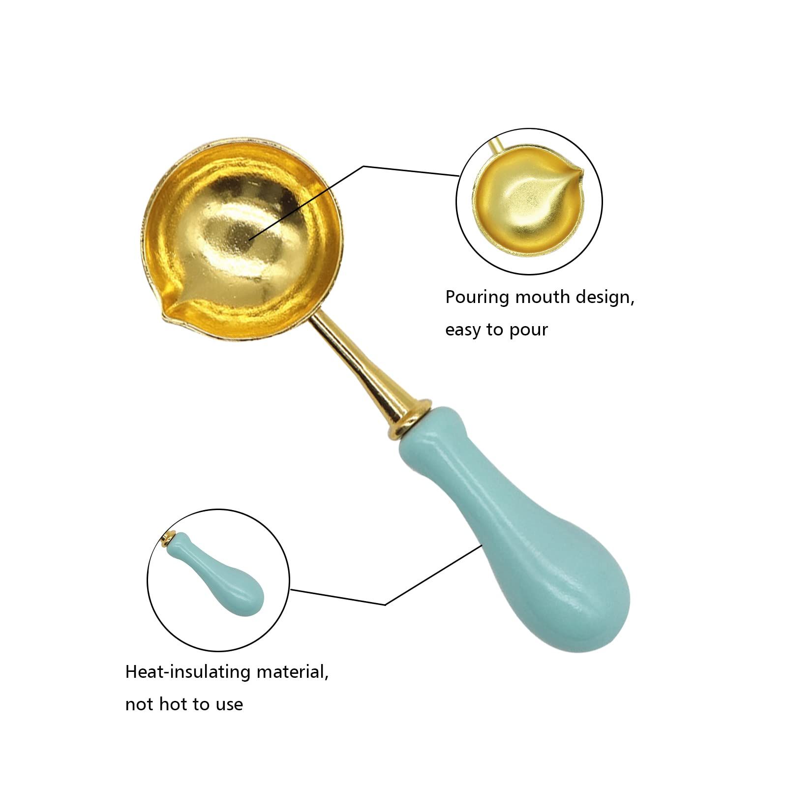 Wax Seal Kit Wax Seal Warmer Wax Seal Stamp Kit Wax Seal Furnace with Melting Spoon for Melting Wax Seal Sticks (Mint Green)