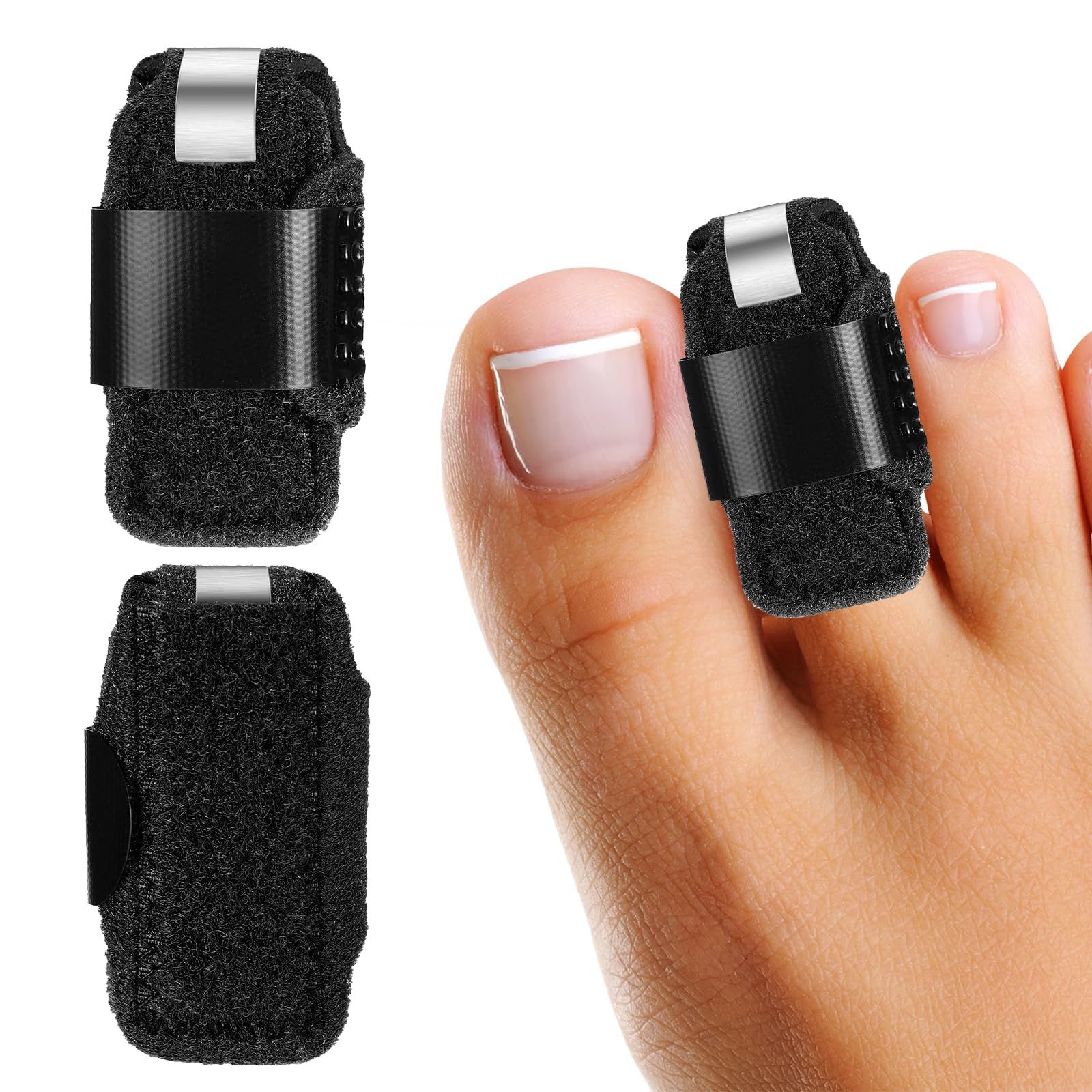 Toe Splint for Broken Toe Toe Straightener Toe Brace Women Men Hammer Toe to Align and Support Toe Wraps 2Pcs