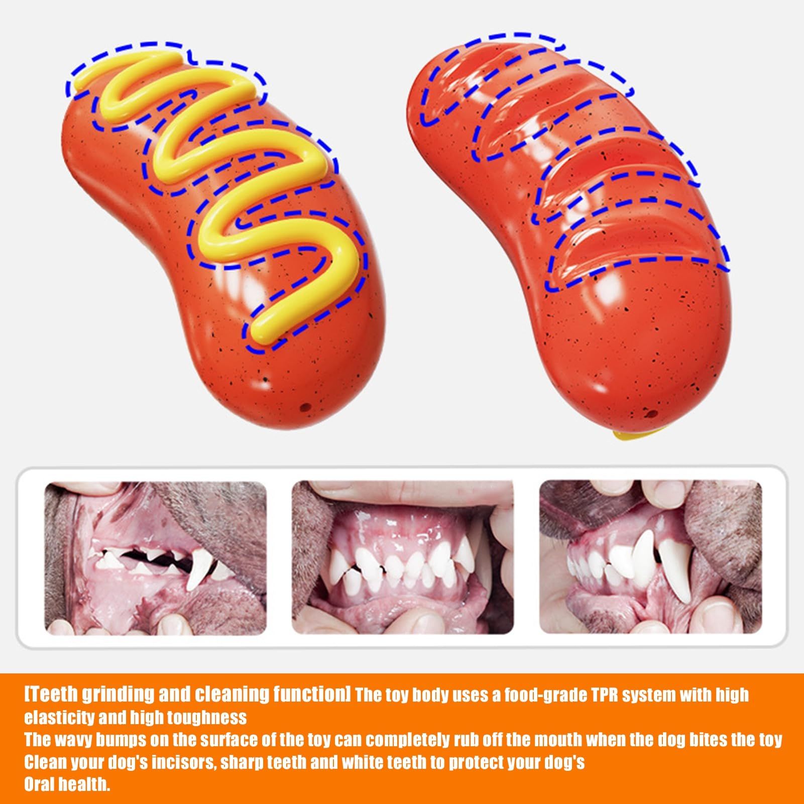 Dog Chew Toys, Indestructible Dog Squeaky Toys for Aggressive Chewers, Creative Sausage Shape Pet Dog Chewing Toy, Interactive