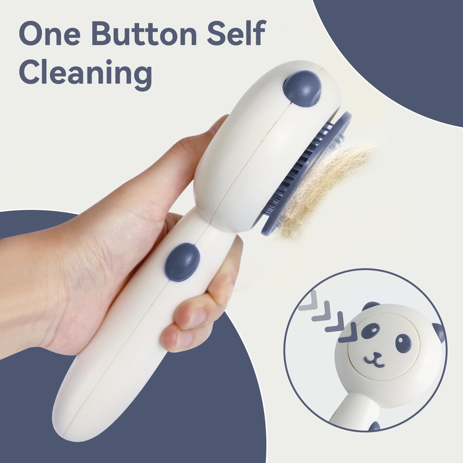 Cat Brush for Shedding, Dog Brush, Pet Grooming Self Cleaning Brush for Cats & Dogs, Cat Deshedding Brush Easily Removes (Blue)