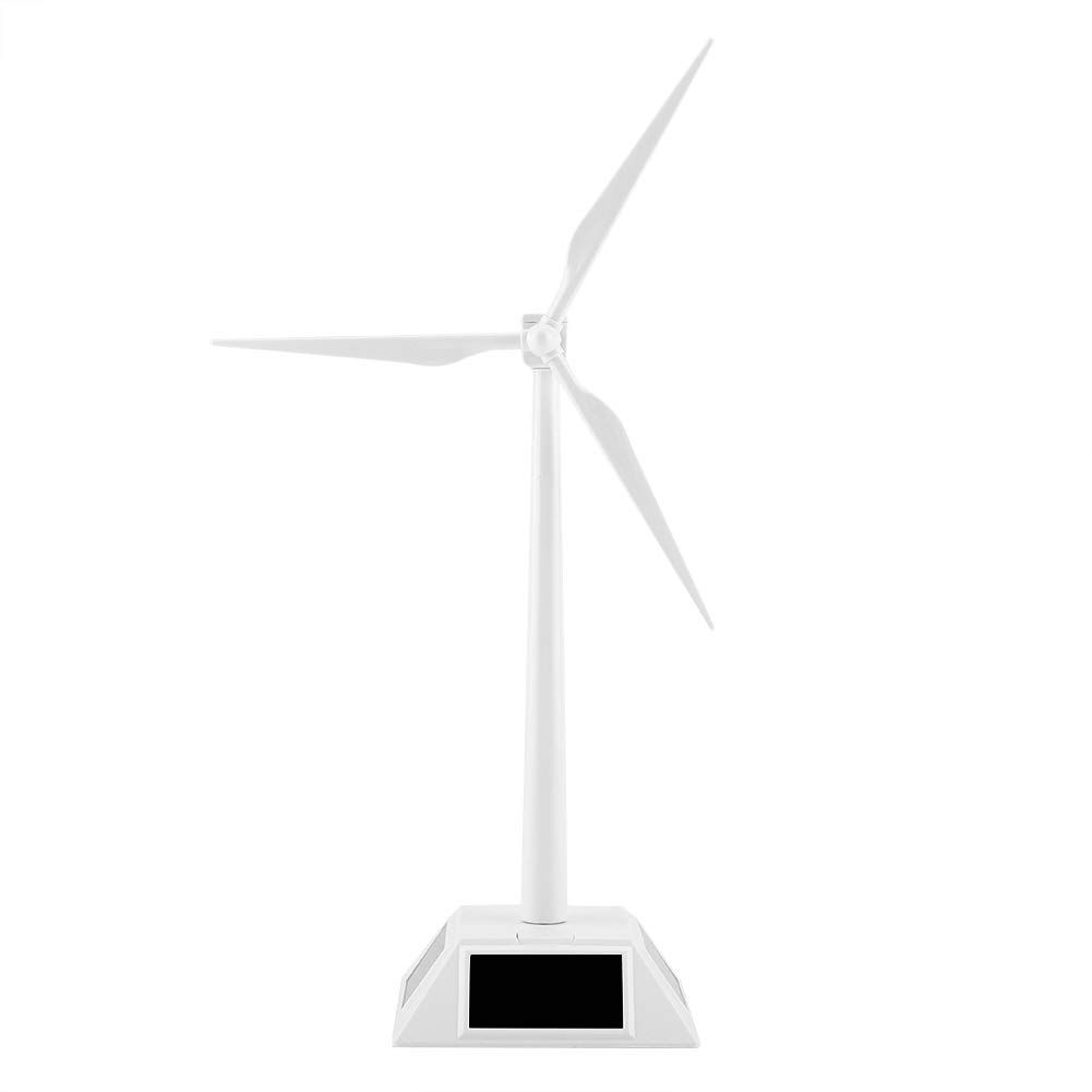 Solar Powered Wind Mill Model Desktop Decor Craft Kids Children Education Learning Toy The best gift for children or friends.（White）