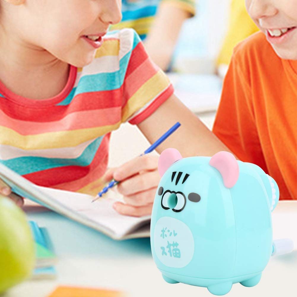 Pencil Sharpener, Single Hole Pencil Sharpener Artist Supply, Animal Shape Single Hole Blue for Office Desk,Office Supply