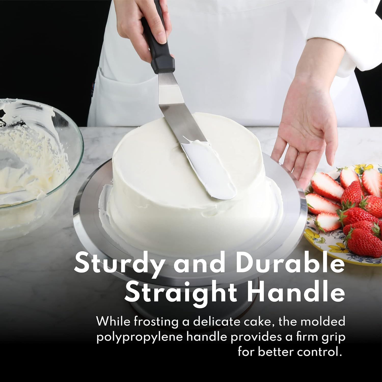 （14.56in）Icing Spatulas, Offset Spatula Stainless of Plastic Handle Offset Spatula for Cake Decorating Pastry and Baking