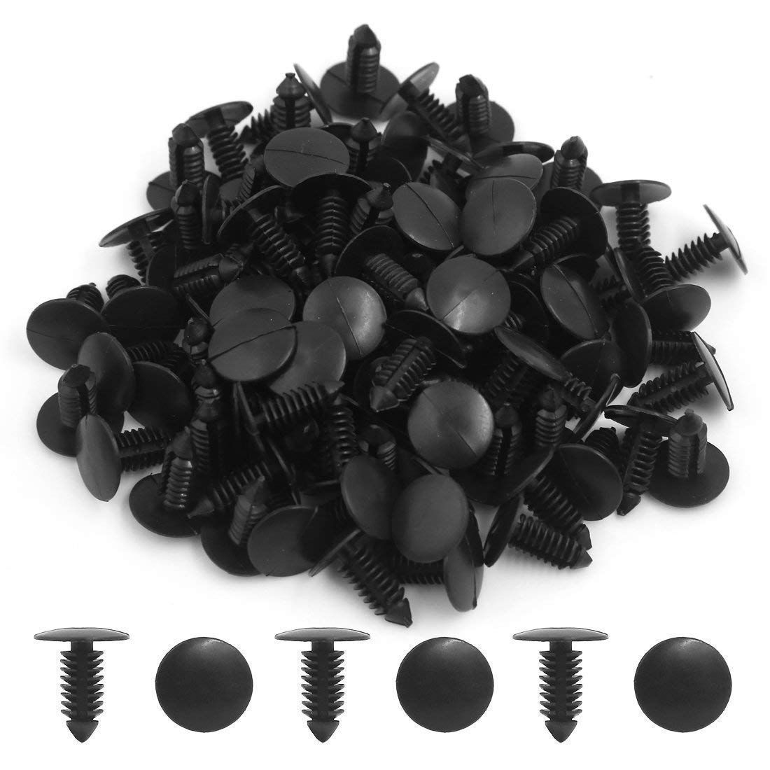 100pcs Hole Push Retainer Bumper Fender Shield Clips, Automotive Plastic Push Pins Bumper Clips, Car Plastic Rivets Retainers Screw.