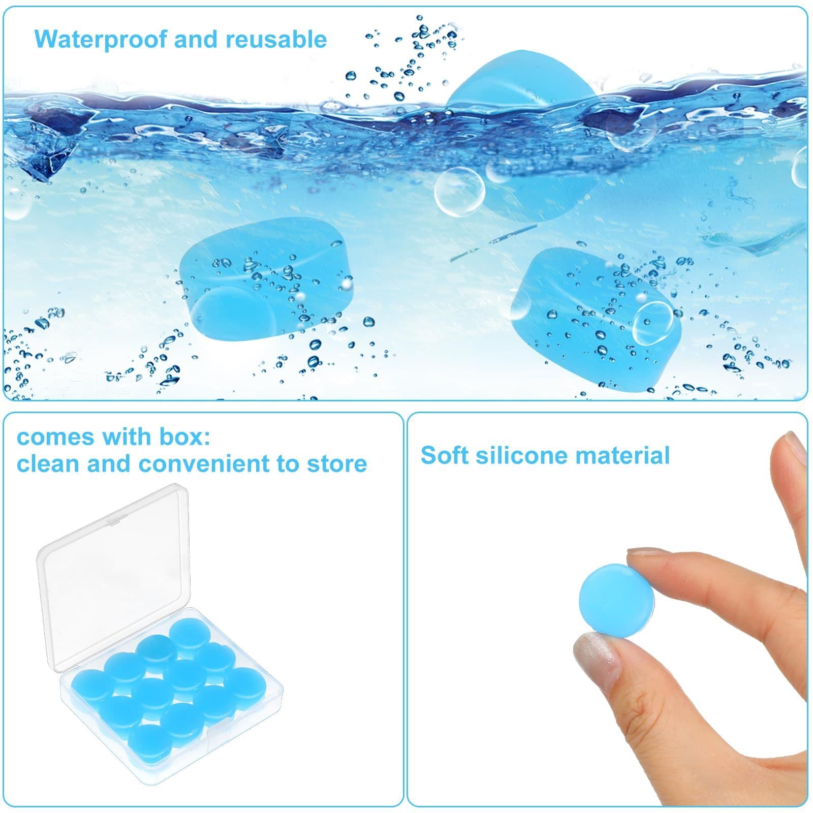 24 Piece Ear Plugs Moldable Reusable Silicone Noise Cancelling for Sleeping Swimming Mowing Airplanes
