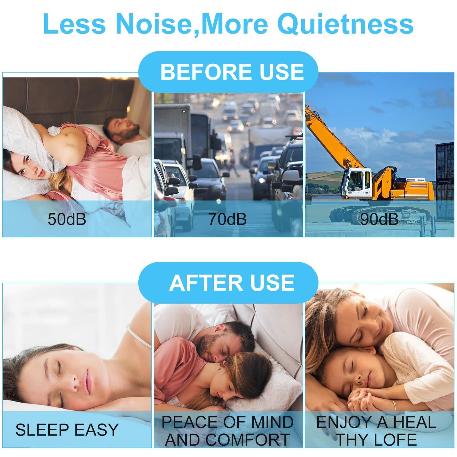 24 Piece Ear Plugs Moldable Reusable Silicone Noise Cancelling for Sleeping Swimming Mowing Airplanes