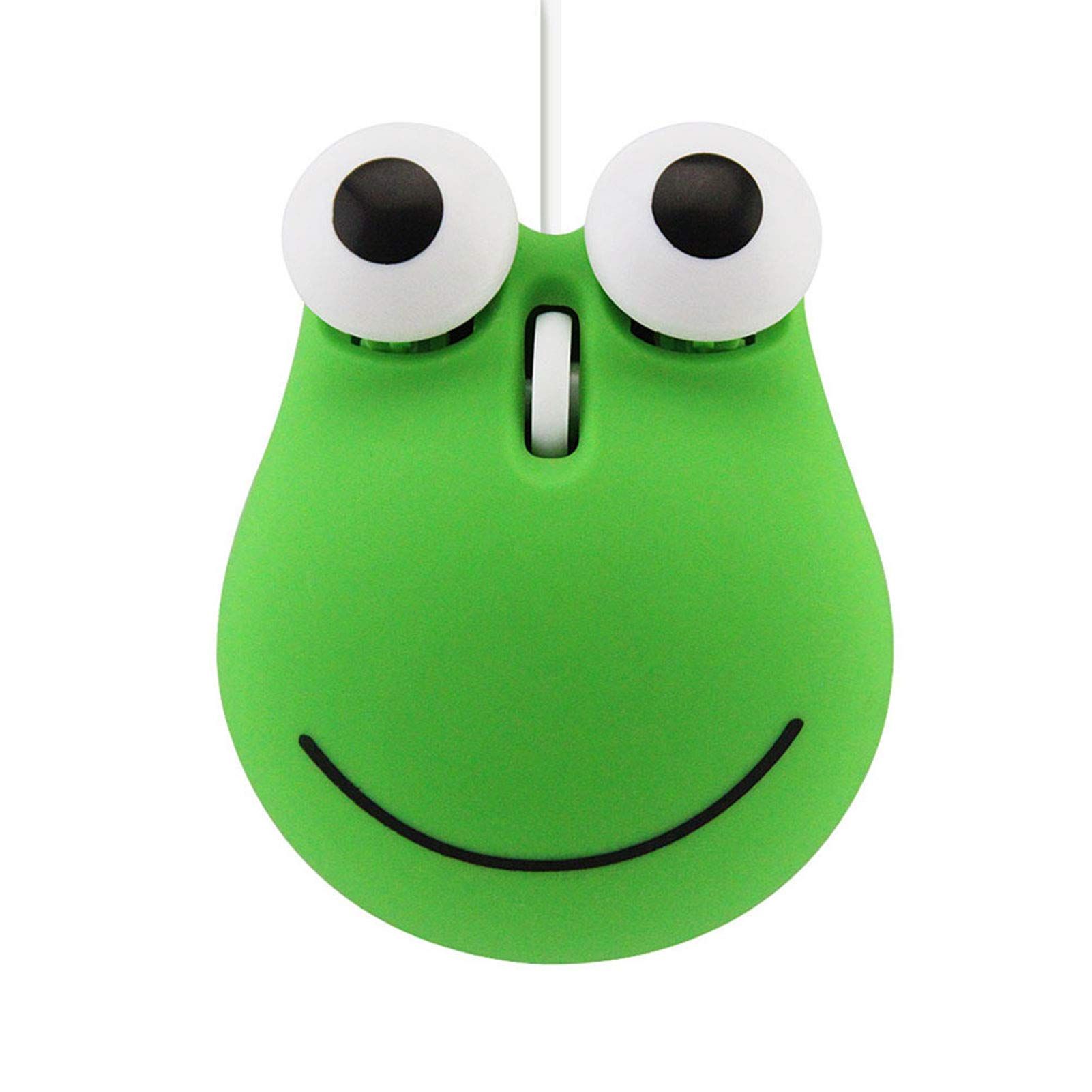 Wired Mouse Cartoon Mini Mouse Novelty Portable Computer Mouse Unique Small Desktop Mouse Laptop PC Mouse for Kids (Green)
