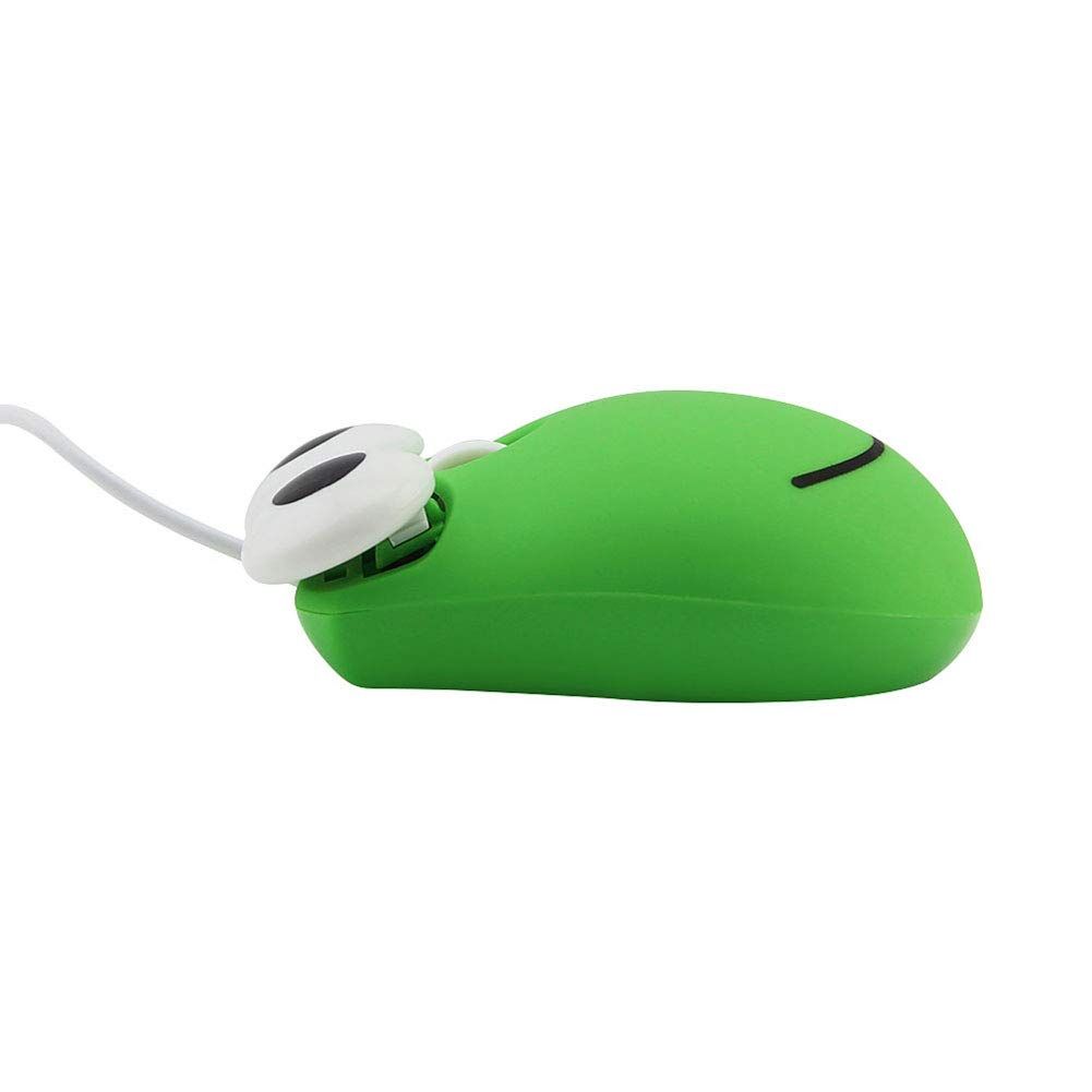 Wired Mouse Cartoon Mini Mouse Novelty Portable Computer Mouse Unique Small Desktop Mouse Laptop PC Mouse for Kids (Green)