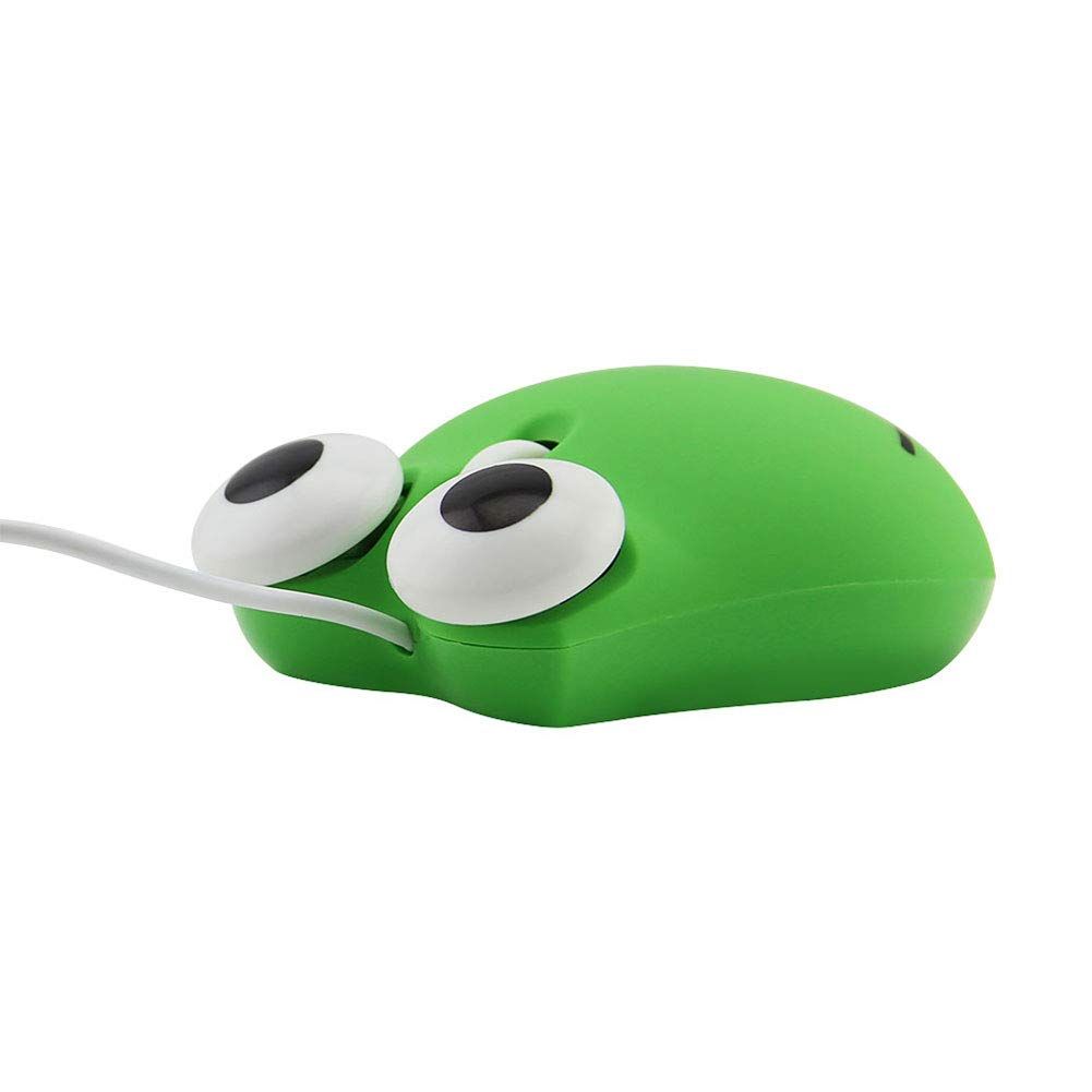 Wired Mouse Cartoon Mini Mouse Novelty Portable Computer Mouse Unique Small Desktop Mouse Laptop PC Mouse for Kids (Green)