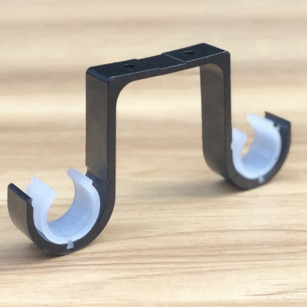 Brackets Heavy Duty Curtain Rod Holder with Plastic Buckle for Wall Black Double Curtain Brackets Hook Et of 2 Drape Rod Bracket