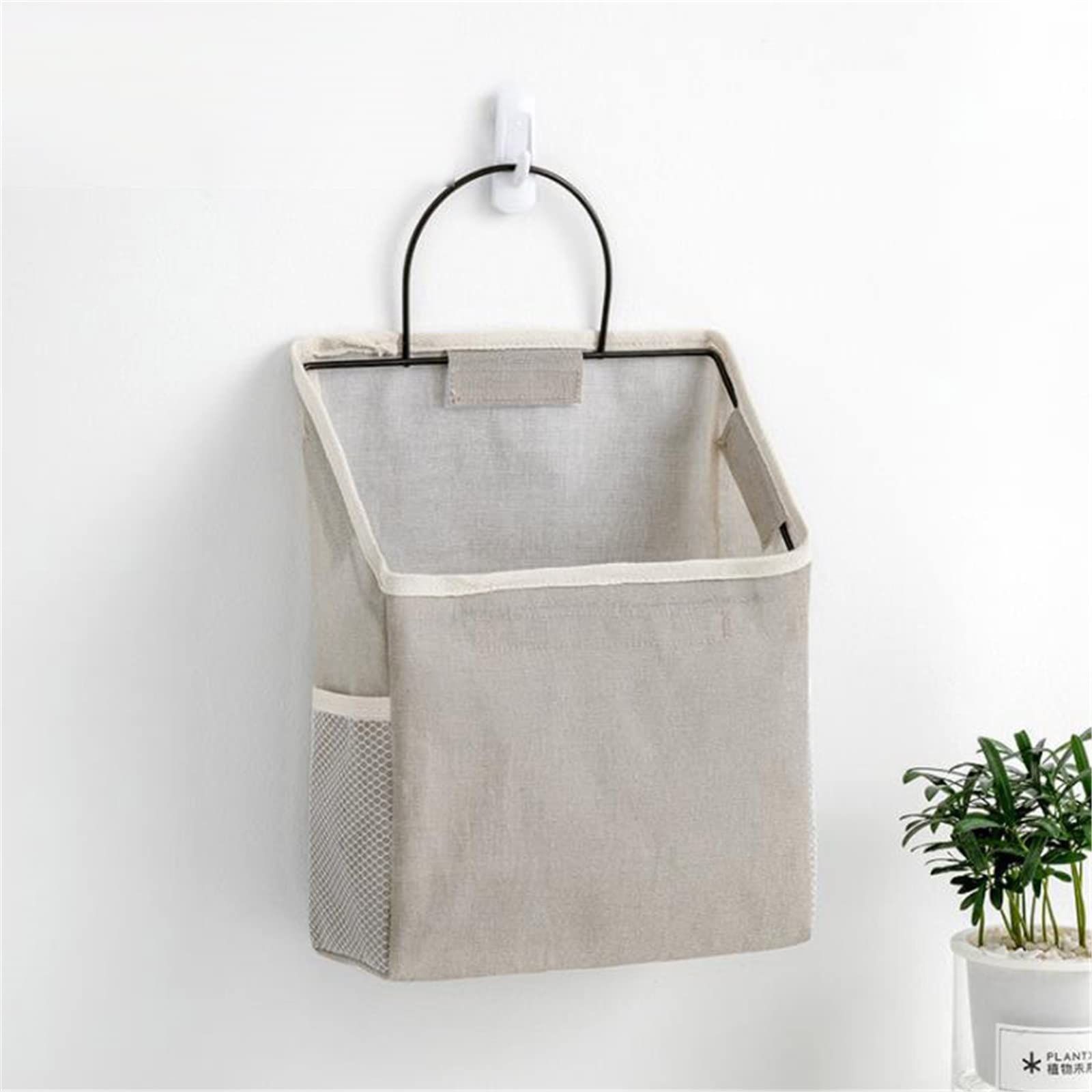 Storage Bag Baskets with Pockets Closet Hanging Waterproof Bin for Door Bathroom Wall Kitchen Bedroom Office Rv Camper(Gray)