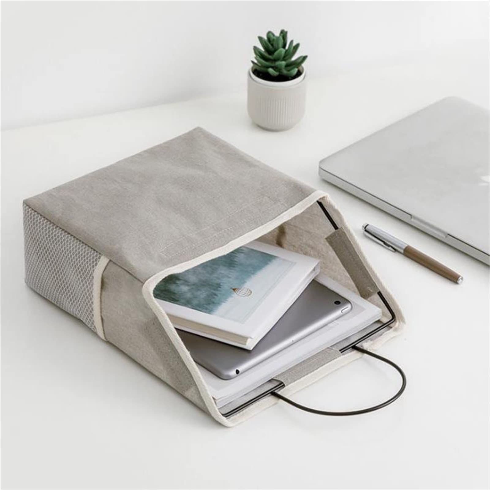 Storage Bag Baskets with Pockets Closet Hanging Waterproof Bin for Door Bathroom Wall Kitchen Bedroom Office Rv Camper(Gray)