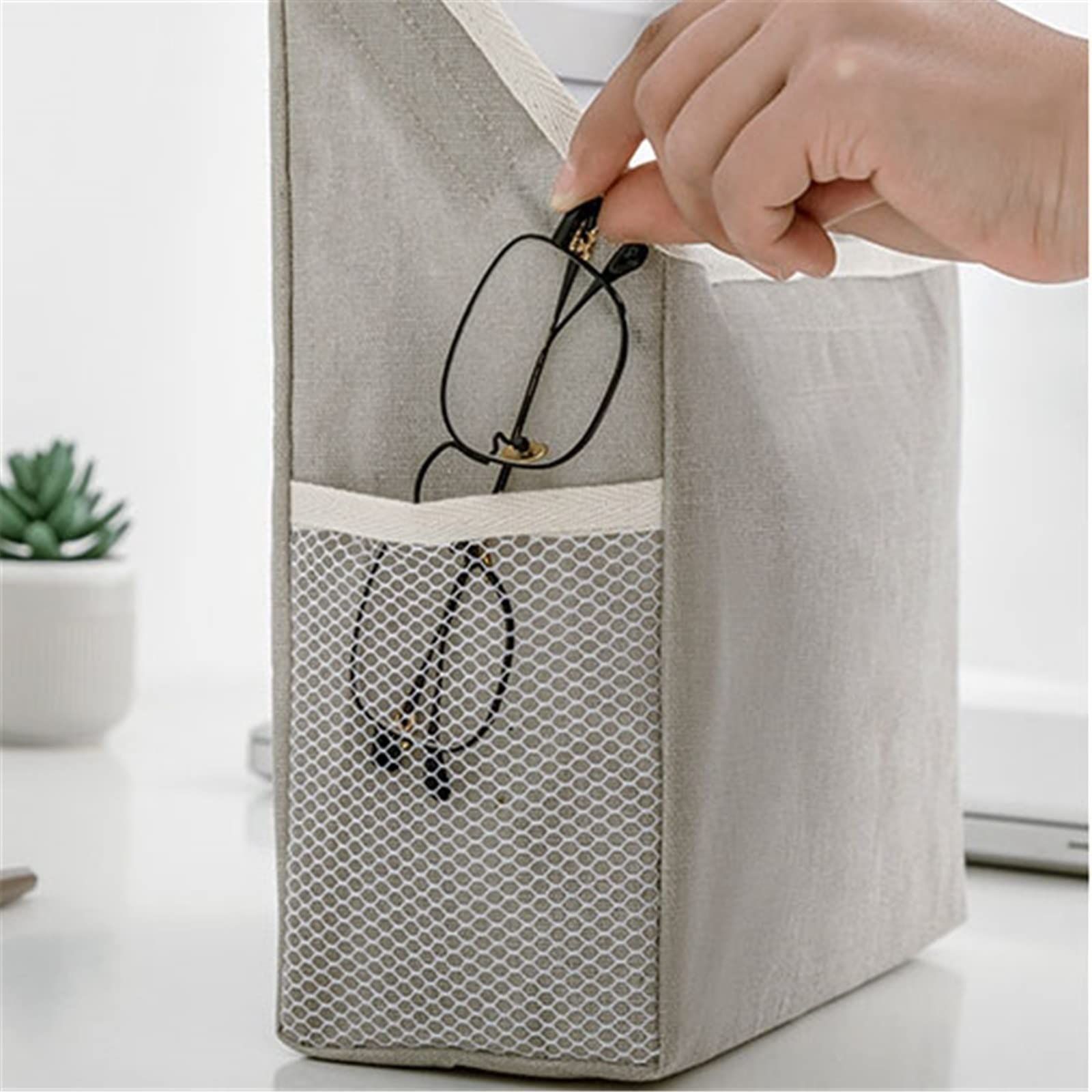 Storage Bag Baskets with Pockets Closet Hanging Waterproof Bin for Door Bathroom Wall Kitchen Bedroom Office Rv Camper(Gray)