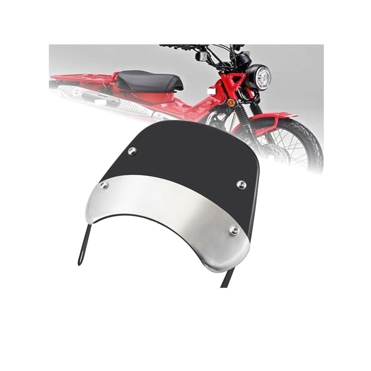 motorcycle windshield deflector, electric vehicle retro modification, small windshield with bracket, front windshield deflector