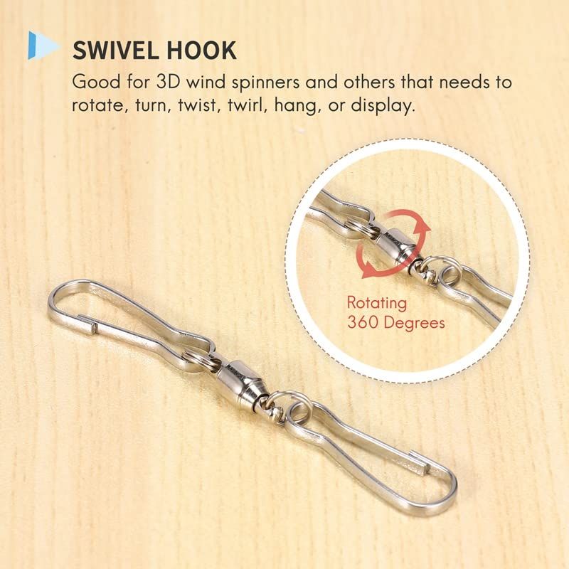 3pcs， suitable for outdoor rotating hooks of wind spinning machines, wind socks, wind chime crystal twisting machines