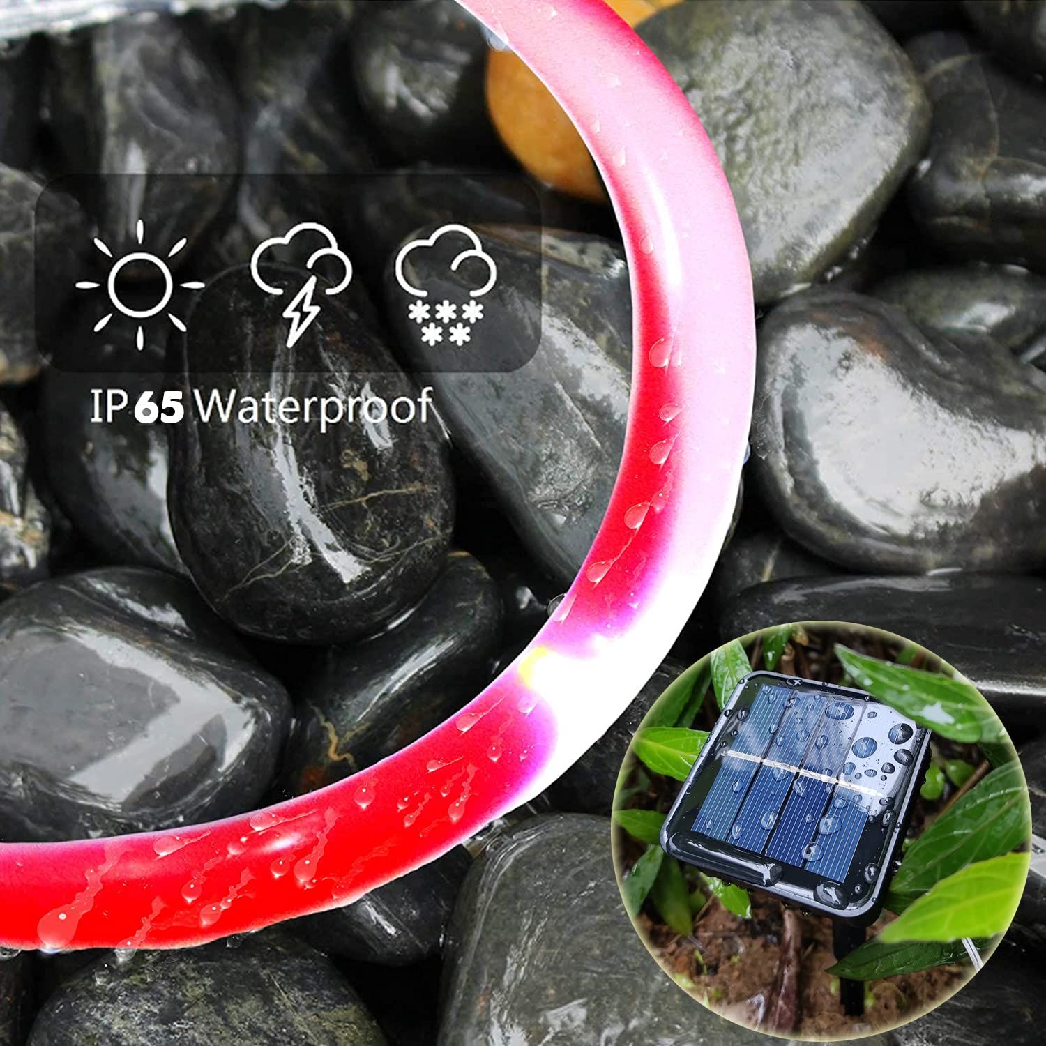 LED solar candy colored tube light outdoor courtyard decoration Christmas decoration PVC copper wire LED light string