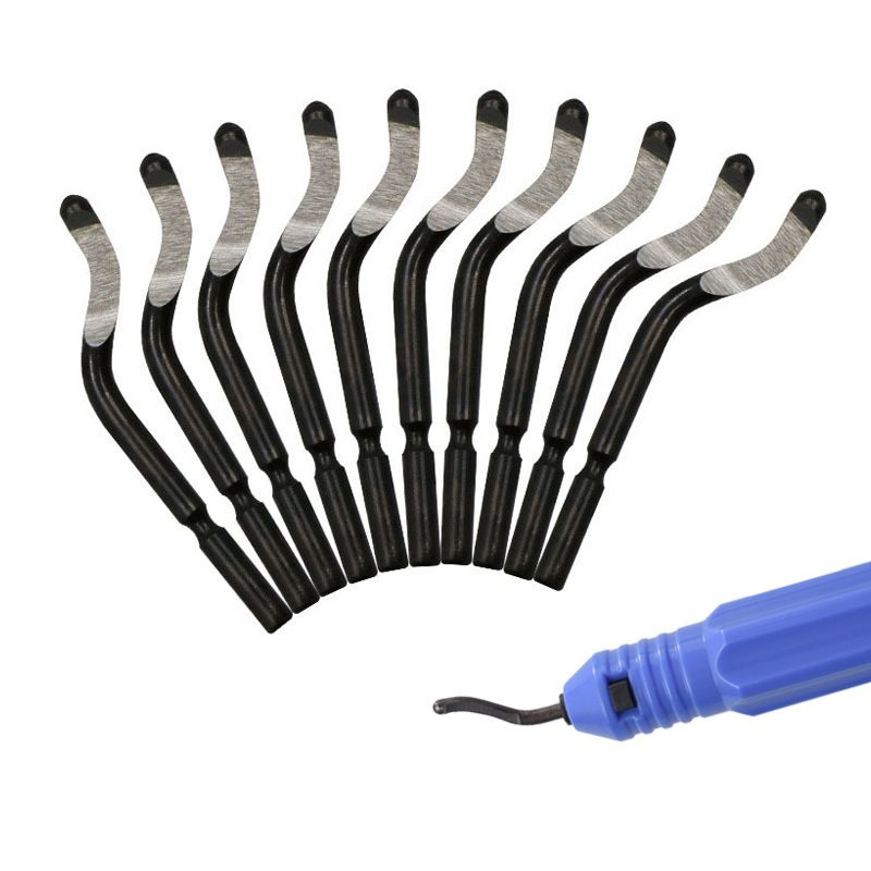 Deburring Tool Set with 10pcs Sharp Deburring Blades, Blur Remover Hand Tool for Copper Aluminum Silver Plastic