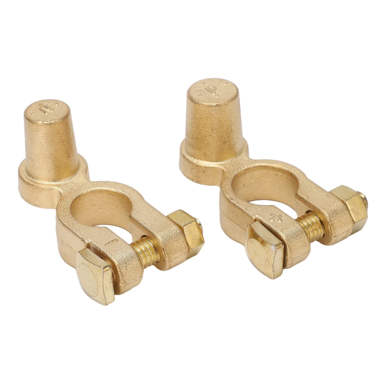Battery Terminal Connector 2pcs Brass Positive Negative Top Pillar