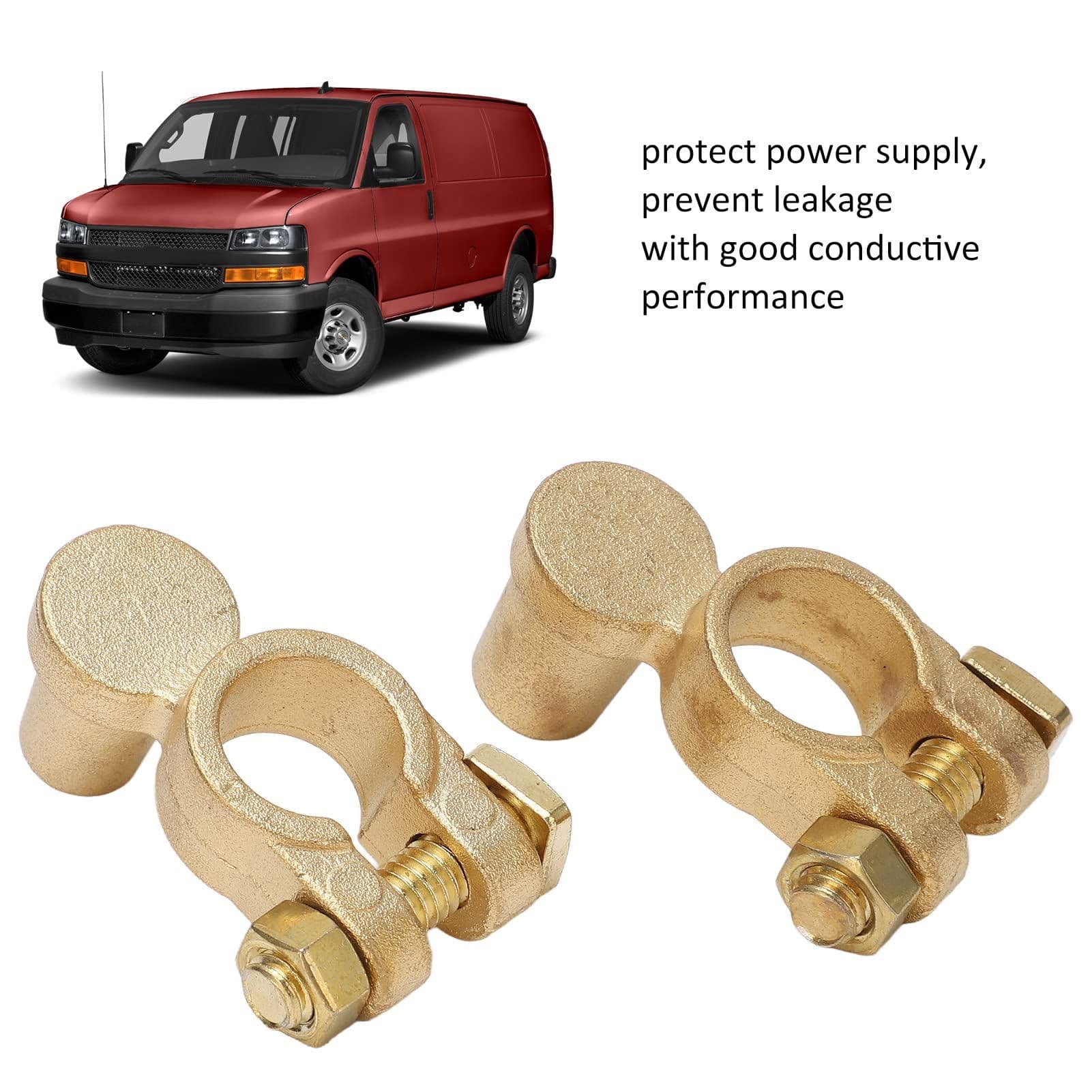 Battery Terminal Connector 2pcs Brass Positive Negative Top Pillar