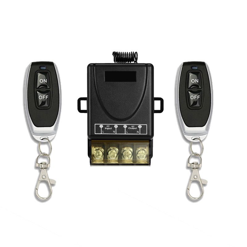 Wireless Remote Control Switch AC Relay Receiver with 2 Transmitters for Light Water Pump Household Appliances Farm irrigation