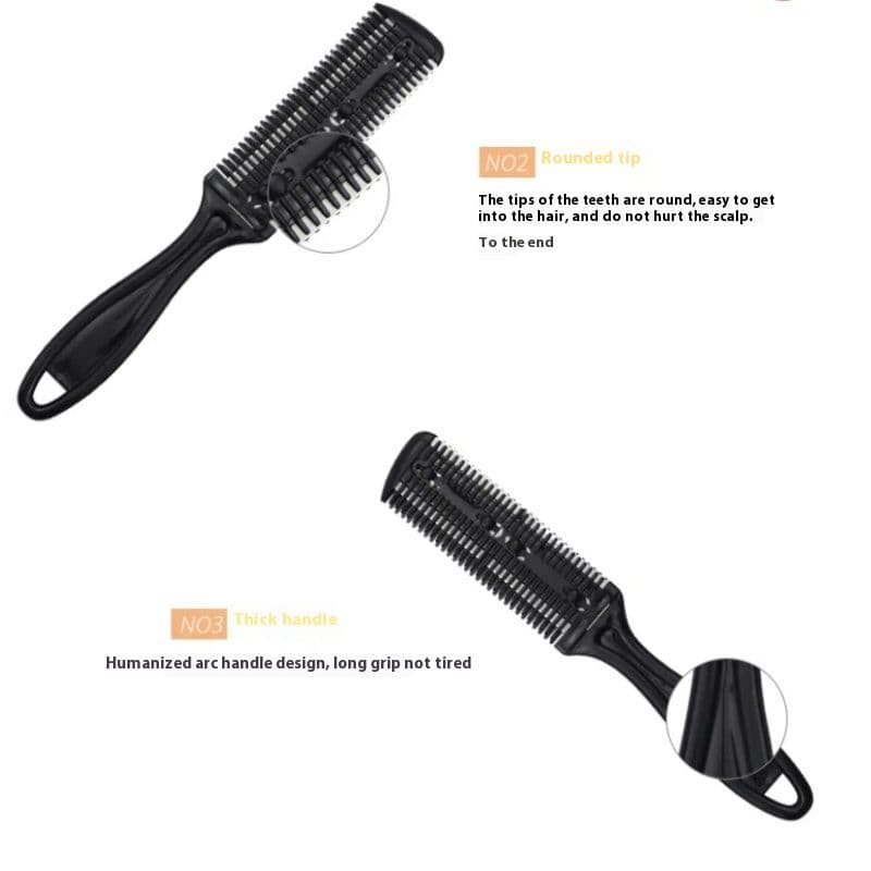 3pcs Black Hair Cutter Comb Double Side Haircut Scissors Metal Blade Razor Plastic Hair Comb Cutter Trimmer with Stainless