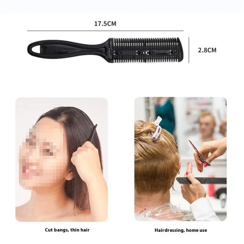 3pcs Black Hair Cutter Comb Double Side Haircut Scissors Metal Blade Razor Plastic Hair Comb Cutter Trimmer with Stainless