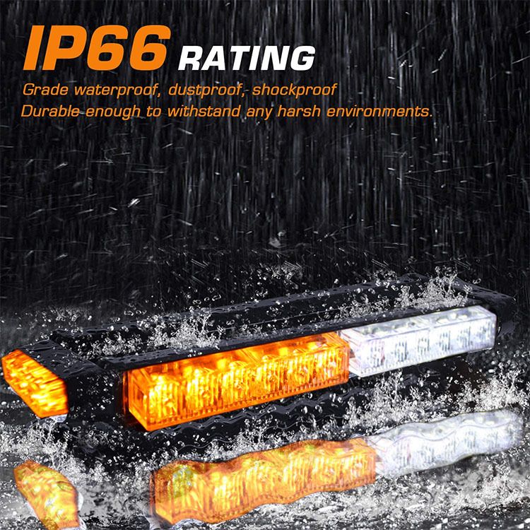 38 cm Yellow white Automotive Rooftop Beacon Warning Emergency Flashing Snow Plow Light Bar Double Side Strobe Light Traffic