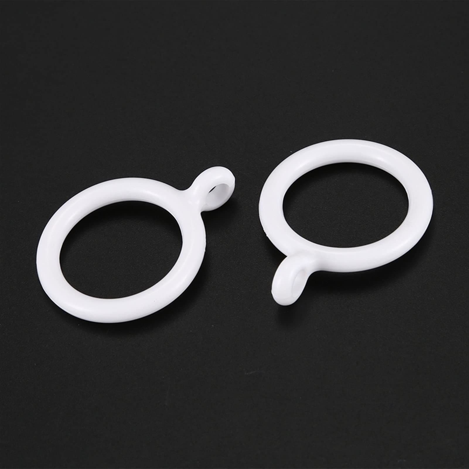 Metal Curtain Rings 8 Piece Heavy Duty White 33mm Internal Diameter