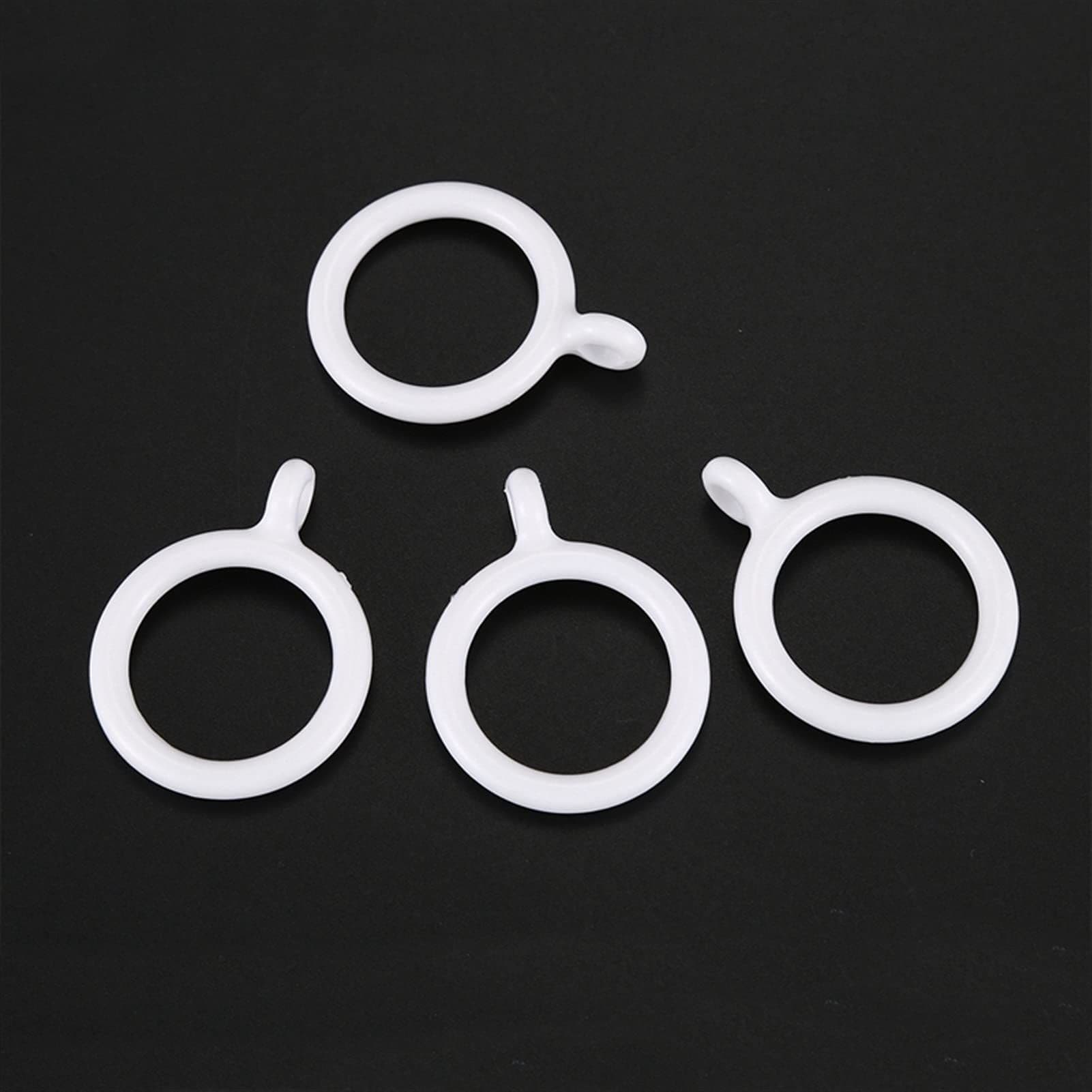 Metal Curtain Rings 8 Piece Heavy Duty White 33mm Internal Diameter