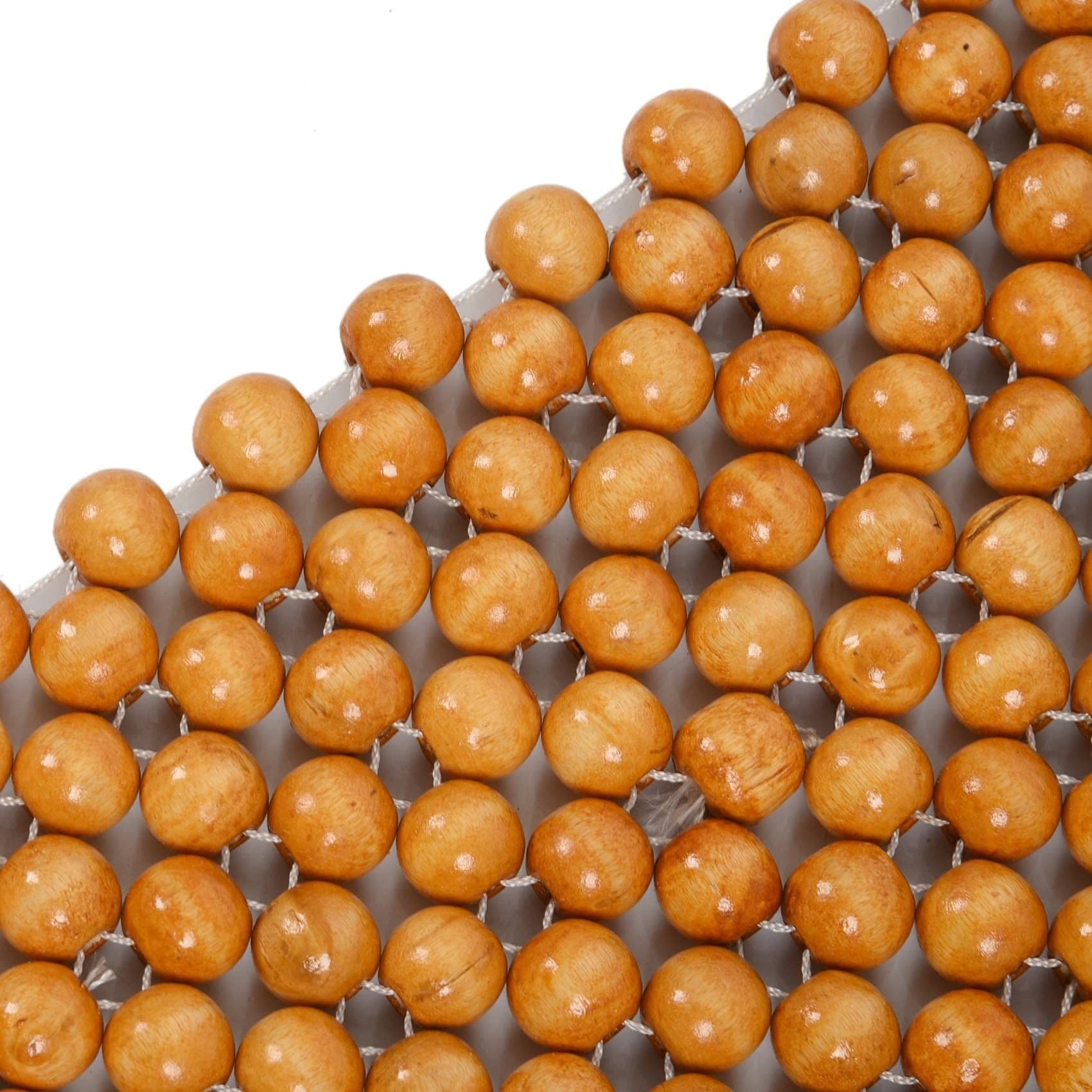 Wooden Bead Car Seat Cushion for Comfort and Support Beige