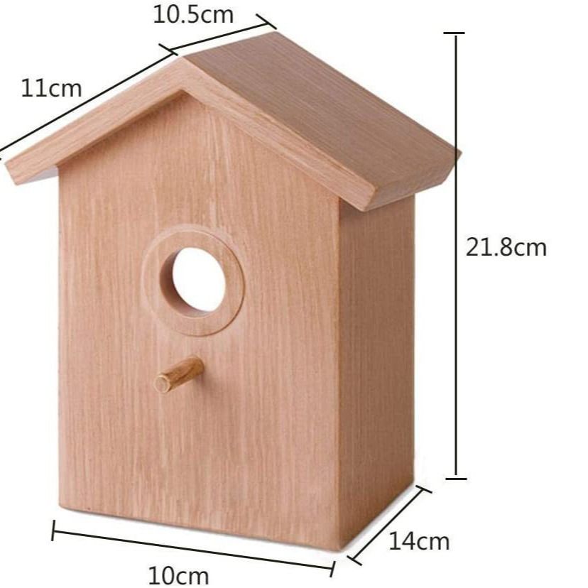 Bird House with Strong Suction Cup Wooden Birdhouse Clear Window Bird Feeder Outdoor Birds Nest Cage