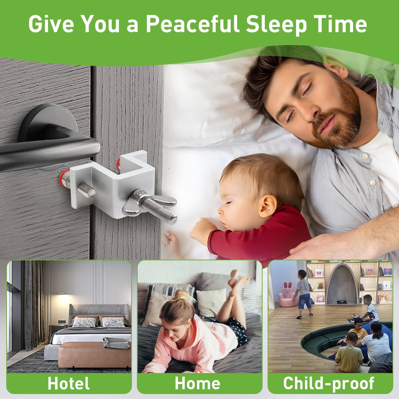 Portable Door Lock Hotel Door Lock for Travelers Security,Door Stoppers Security Locks from Inside for Hotel Apartment Home