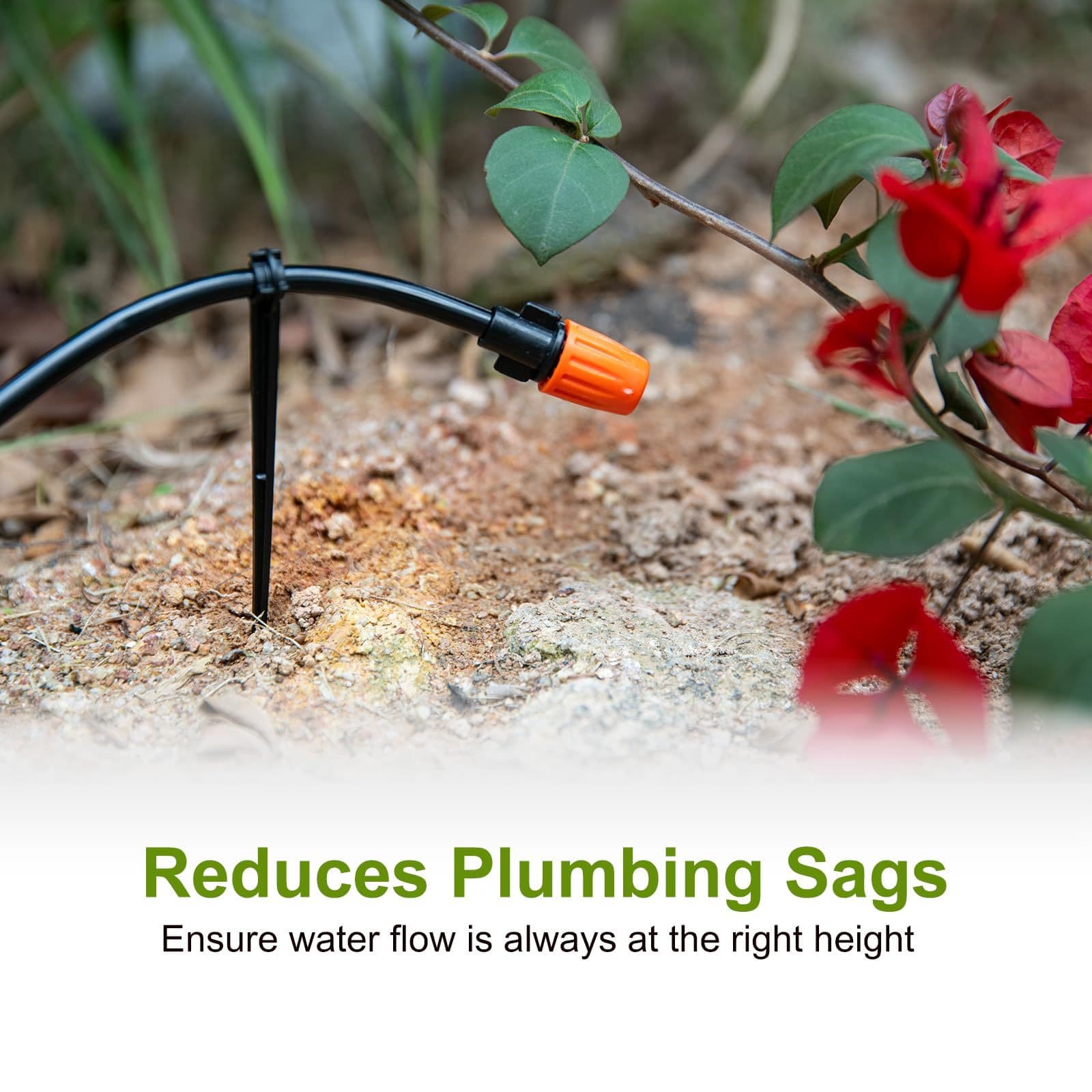 50 Pcs Drip Irrigation Stakes Universal Drip Tubing Hold Stakes Plastic Garden Water Pipe Support