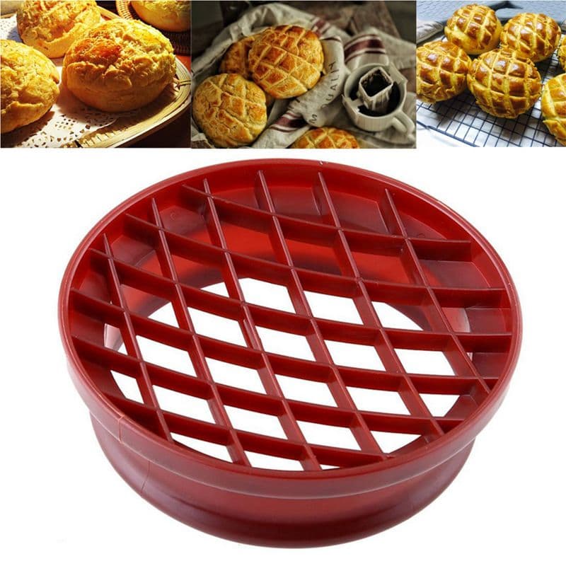 Plastic Lattice Press Pineapple Bun Mold Baking Tool for Bread Cake Biscuit Kitchen Pastry Pineapple Dome Roll Mold 10.4cm x 3.5cm