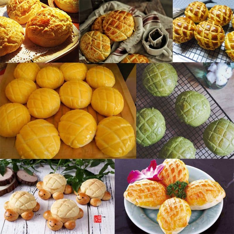 Plastic Lattice Press Pineapple Bun Mold Baking Tool for Bread Cake Biscuit Kitchen Pastry Pineapple Dome Roll Mold 10.4cm x 3.5cm