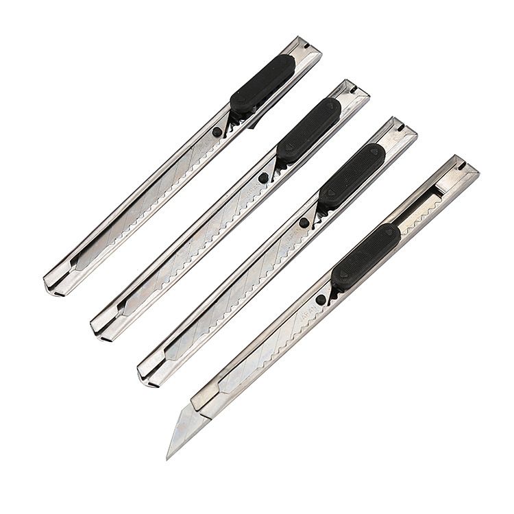 8 PCS Snap-Off Utility Knife Retractable Box Cutter Blade for Cardboard Office Home Use Art DIY Craft（Flat head+pointed head）