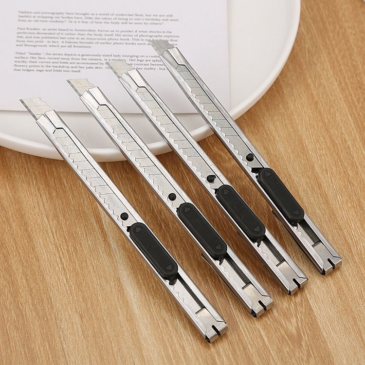 8 PCS Snap-Off Utility Knife Retractable Box Cutter Blade for Cardboard Office Home Use Art DIY Craft（Flat head+pointed head）