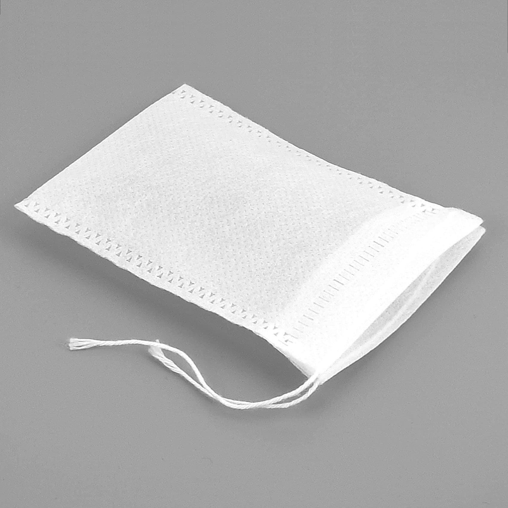 100 Piece Drawstring Bags Disposable Small Mesh Bags for Cooking Soaking Medicinal Liquor Tea Coffee Filter White