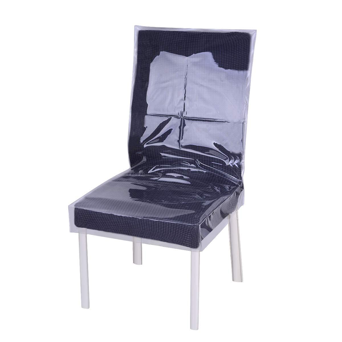 Dinning Chair Plastic Covers-Heavy Duty Clear Slipcovers Seat Protectors Waterproof Covers Your Chairs from Cat Damage