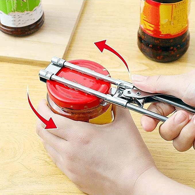 2pcs Adjustable Jar & Bottle Opener, Adjustable Multifunctional Stainless Steel Can Opener Jar Lid Gripper, Manual Jar Opener