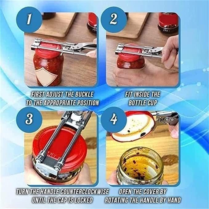 2pcs Adjustable Jar & Bottle Opener, Adjustable Multifunctional Stainless Steel Can Opener Jar Lid Gripper, Manual Jar Opener