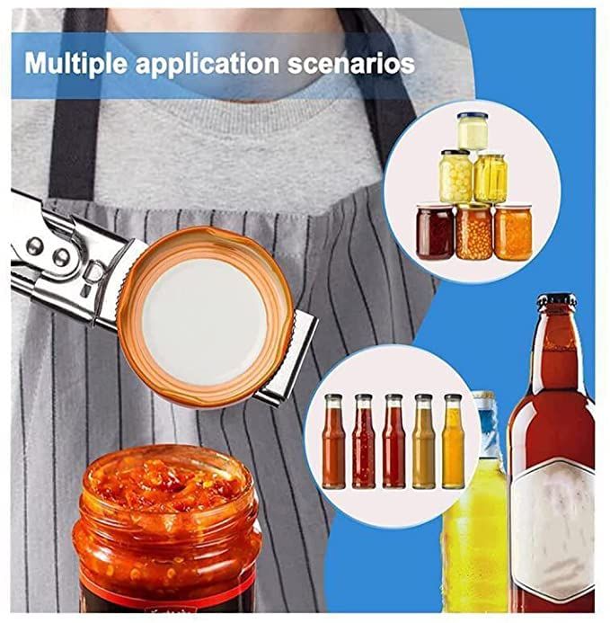 2pcs Adjustable Jar & Bottle Opener, Adjustable Multifunctional Stainless Steel Can Opener Jar Lid Gripper, Manual Jar Opener