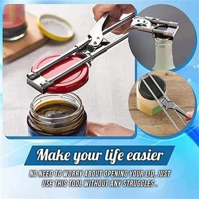 2pcs Adjustable Jar & Bottle Opener, Adjustable Multifunctional Stainless Steel Can Opener Jar Lid Gripper, Manual Jar Opener